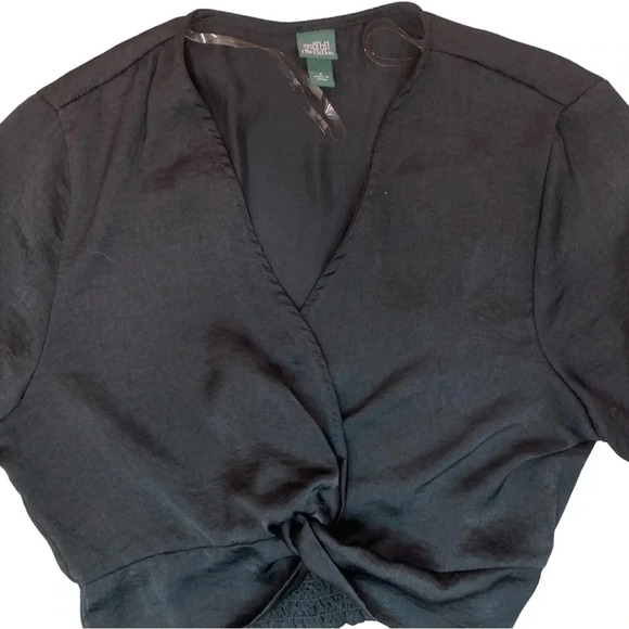 Wild Fable Satin Twist Front Top | Black | Size S - Picture 5 of 7